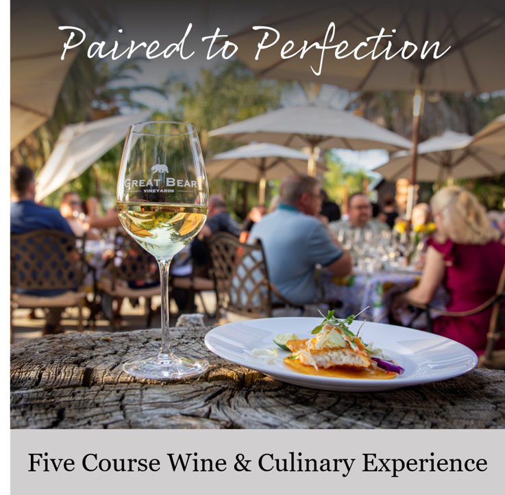 Flyer for Paired to Perfection: A Five Course Wine & Culinary Experience