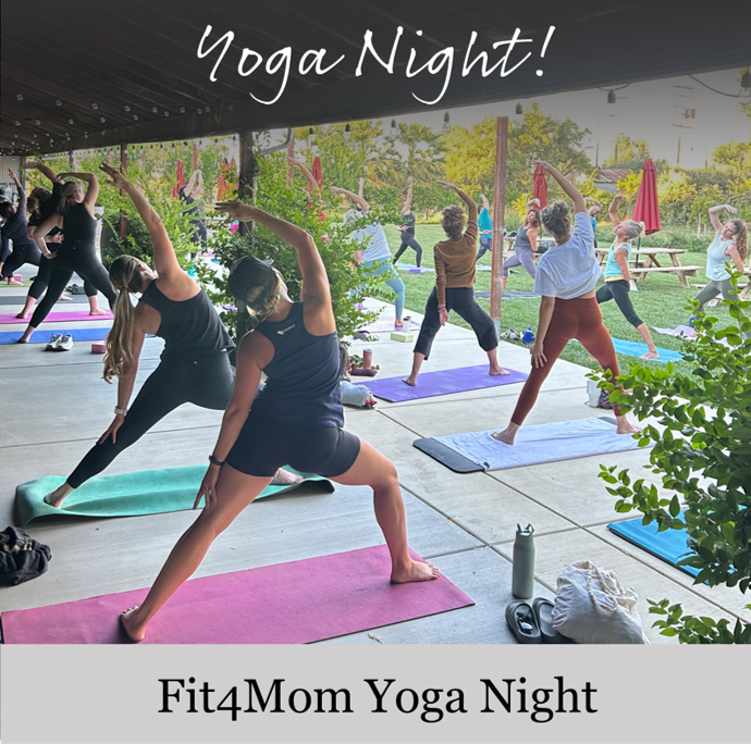 Flyer for Fit4Mom Yoga Night
