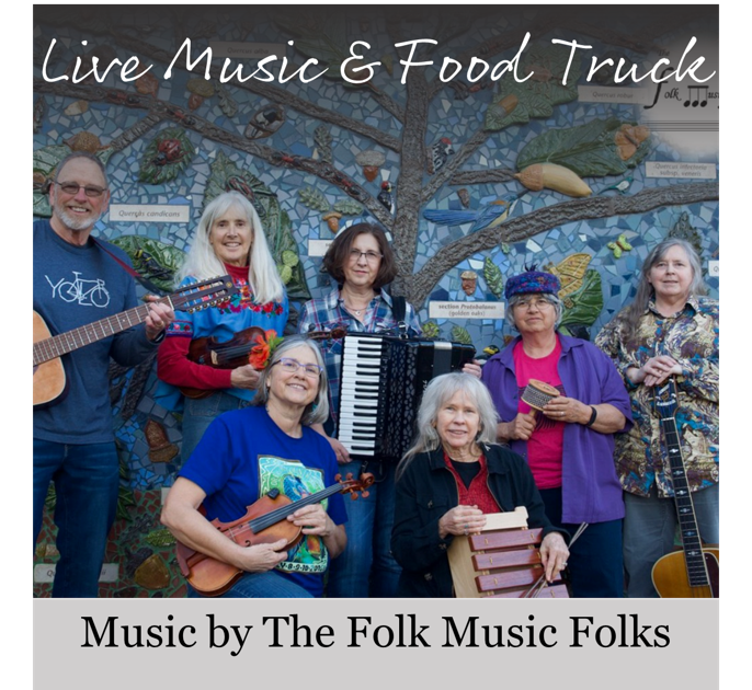 Flyer for Live Music & Food Truck with The Folk Music Folks & Cousins Maine Lobster
