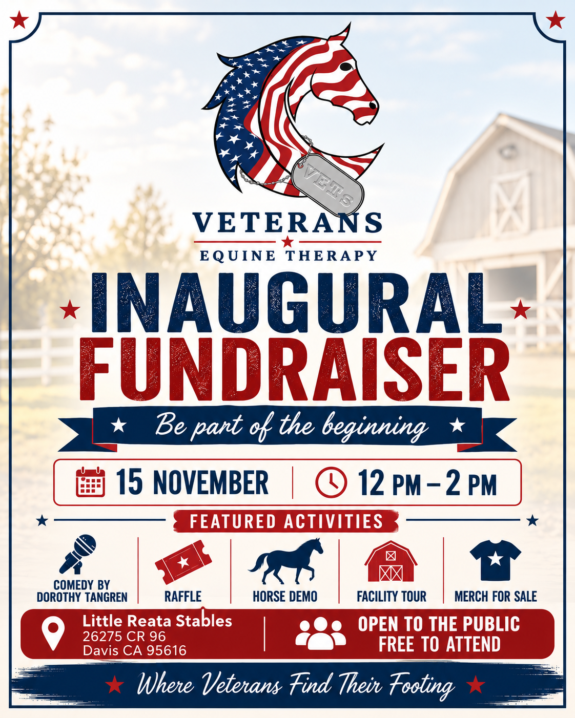 Flyer for VETs Inaugural Fundraiser
